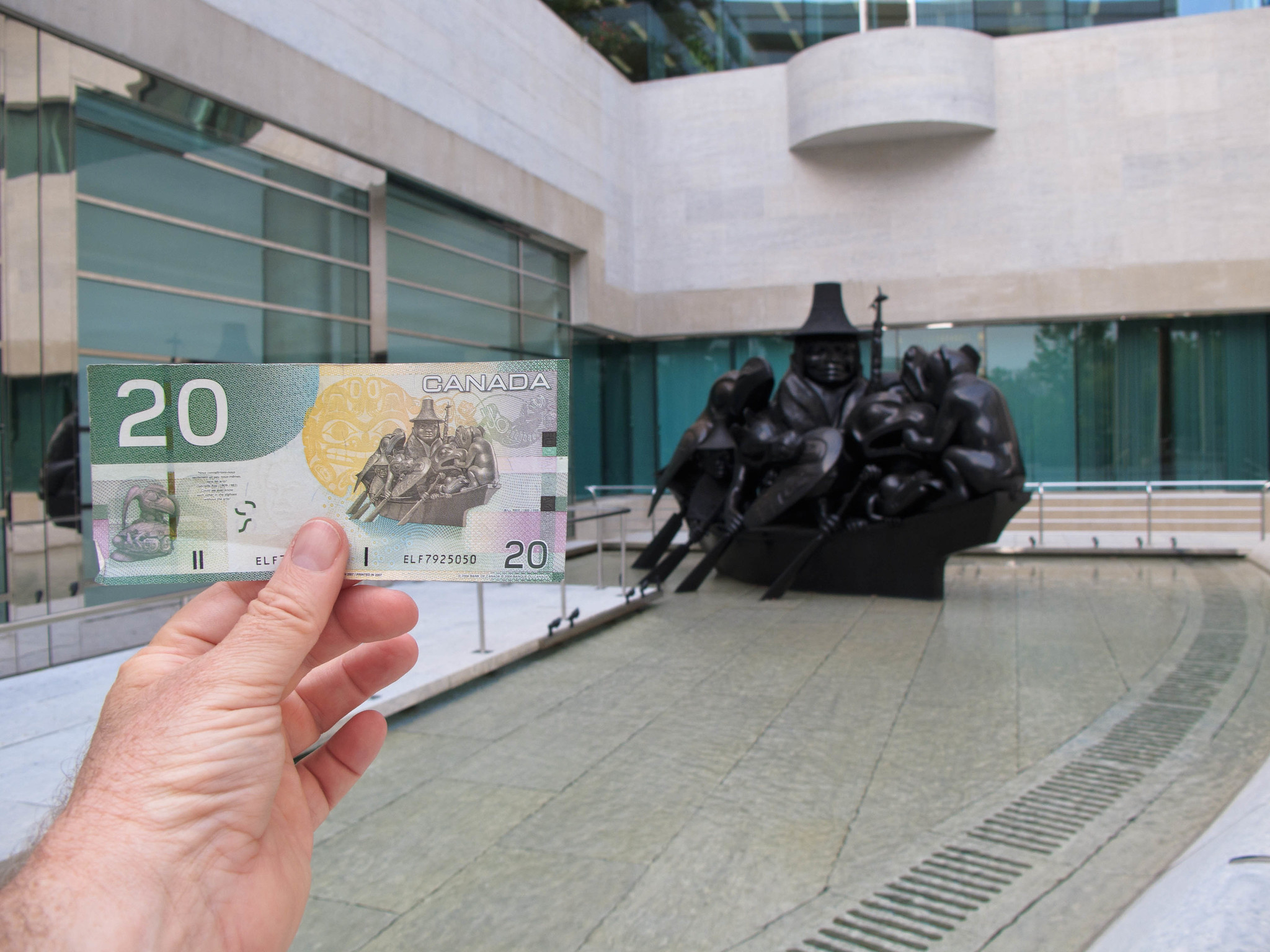 Foto eines Geldscheins. 20 Kanadische US-Dollar.